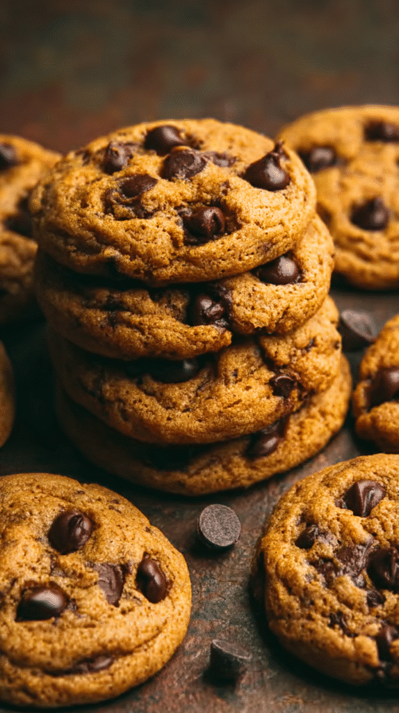 Side view of chewy pumpkin chocolate chip