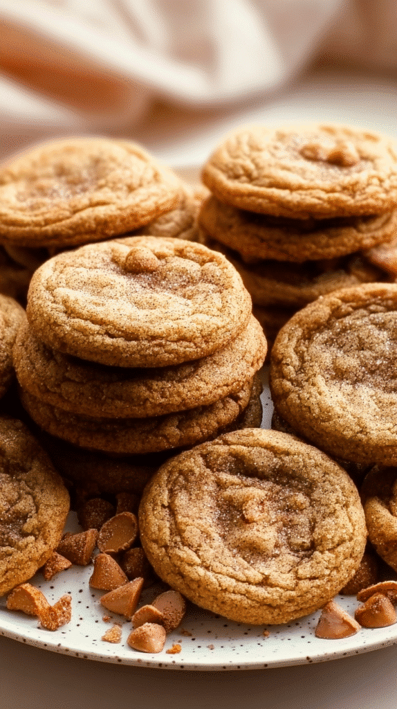Side view of freshly baked brown sugar cinnamon cookie